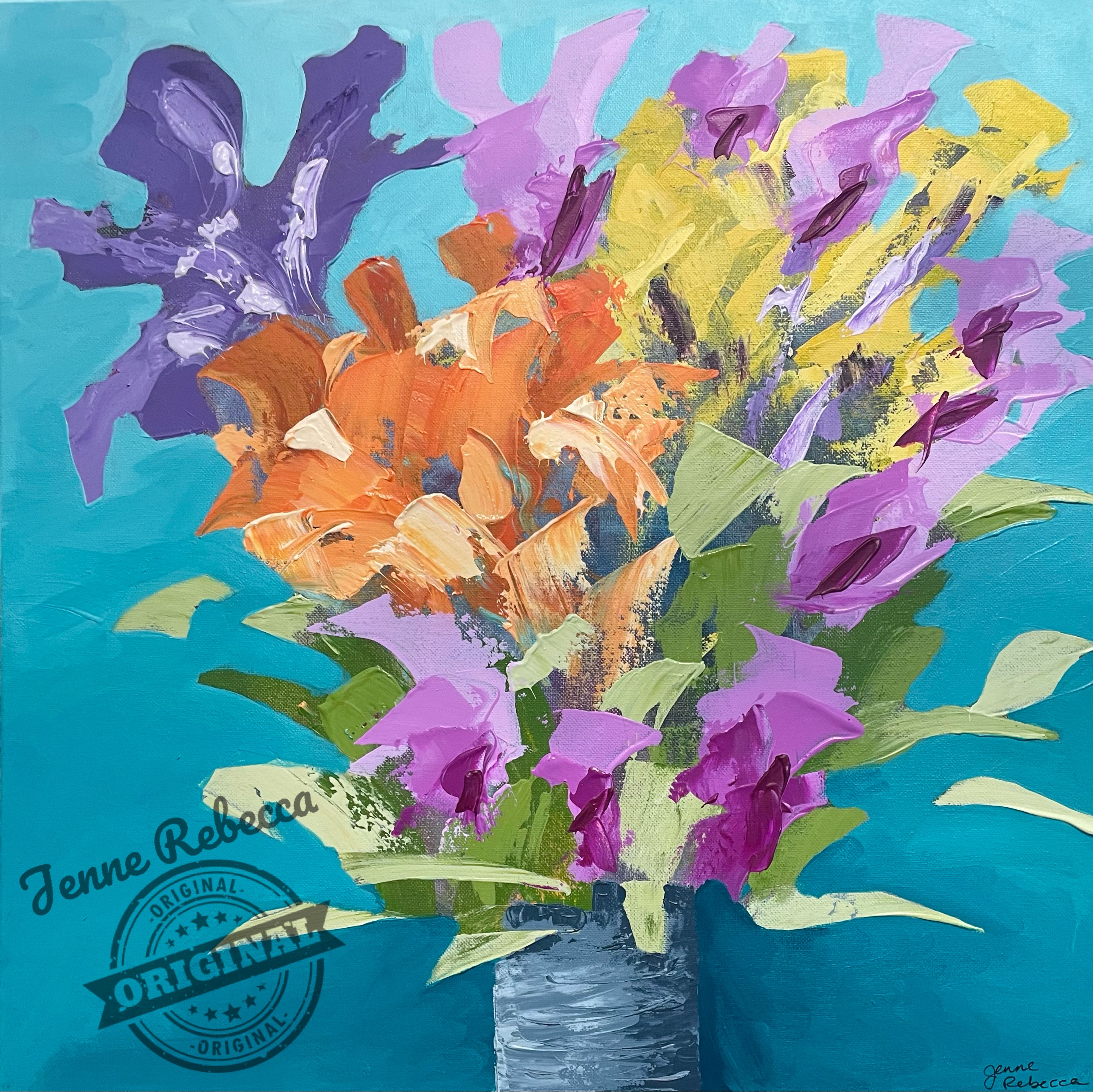 Abstract Flower Bouquet in bright colors